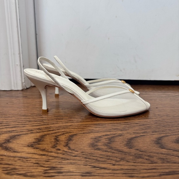 Reformation Paula White Mesh Slingback Heels Sandals 9.5 - Picture 14 of 16